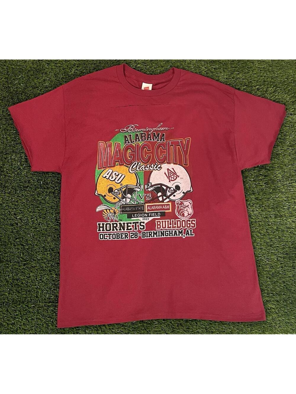 Magic City Classic Alabama State vs Alabama A&M Red VTG Style Tee L